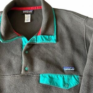 Vintage Patagonia Synchilla Brown Snap-T Fleece Sweater - Mens- M